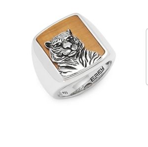 Tiger's Eye and Sterling Silver Band Ring